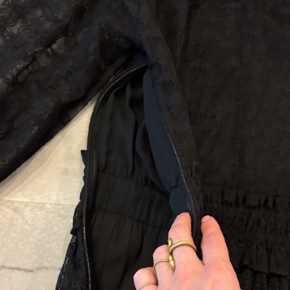Chic Black Ruffled Midi Dress - Picture 9 of 9